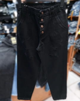 شلوار جین زنانه بلند مشکی