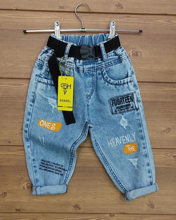عکس-شلوار جین بچگانه تک رنگ
