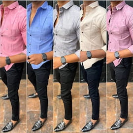ست پوشاک مردانه نخی بلند تک رنگ
