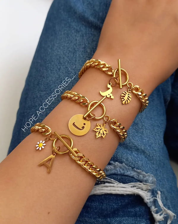 عکس-دستبند زنانه طلایی