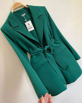 کت زنانه کرپ سبز