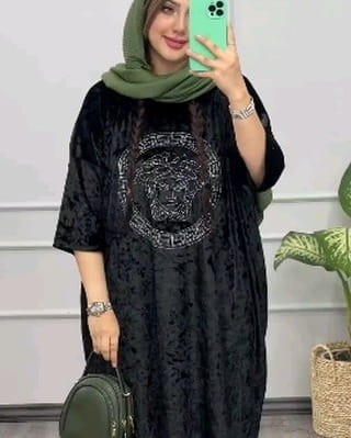 عکس-پیراهن زنانه مخمل مشکی