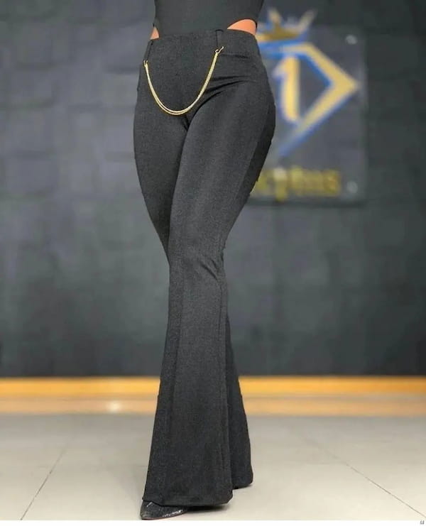 عکس-شلوار پارچه ای دمپا زنانه بلند مشکی