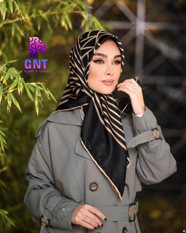 عکس-روسری پاییزه جین زنانه مرسی تک رنگ