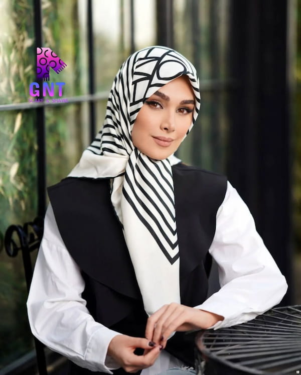 عکس-روسری پاییزه جین زنانه مرسی تک رنگ