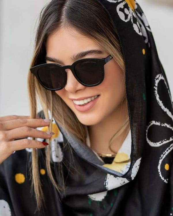 عکس-عینک افتابی زنانه پارچه ای مشکی