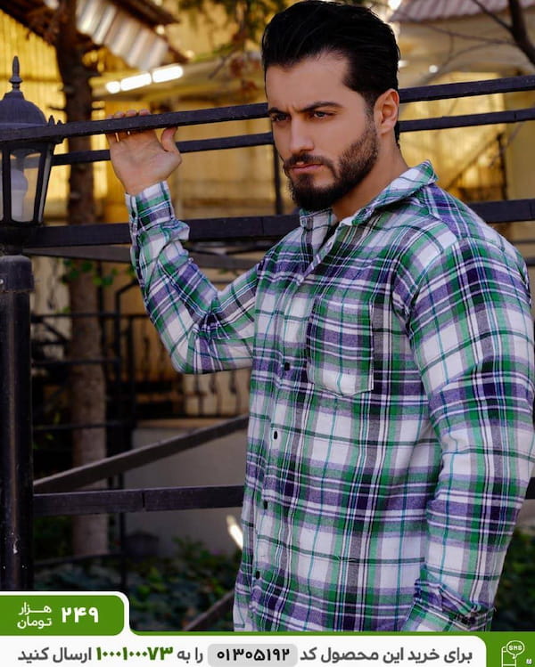 عکس-پیراهن پاییزه مردانه پشمی سبز