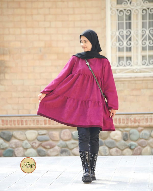 عکس-پیراهن پاییزه جیر دخترانه روژان
