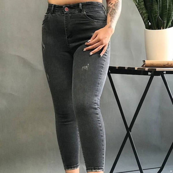 عکس-شلوار جین زنانه 90 زغالی