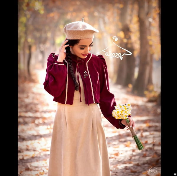 عکس-کت گلدوزی مخمل کبریتی دخترانه بلند