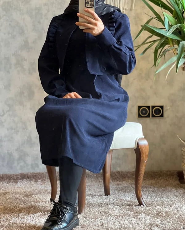 عکس-سارافون زنانه مخمل کبریتی