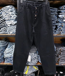 شلوار جین زنانه بلند زغالی