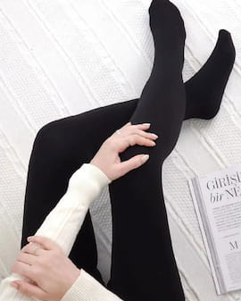 جوراب شلواری زنانه خزدار بلند مشکی