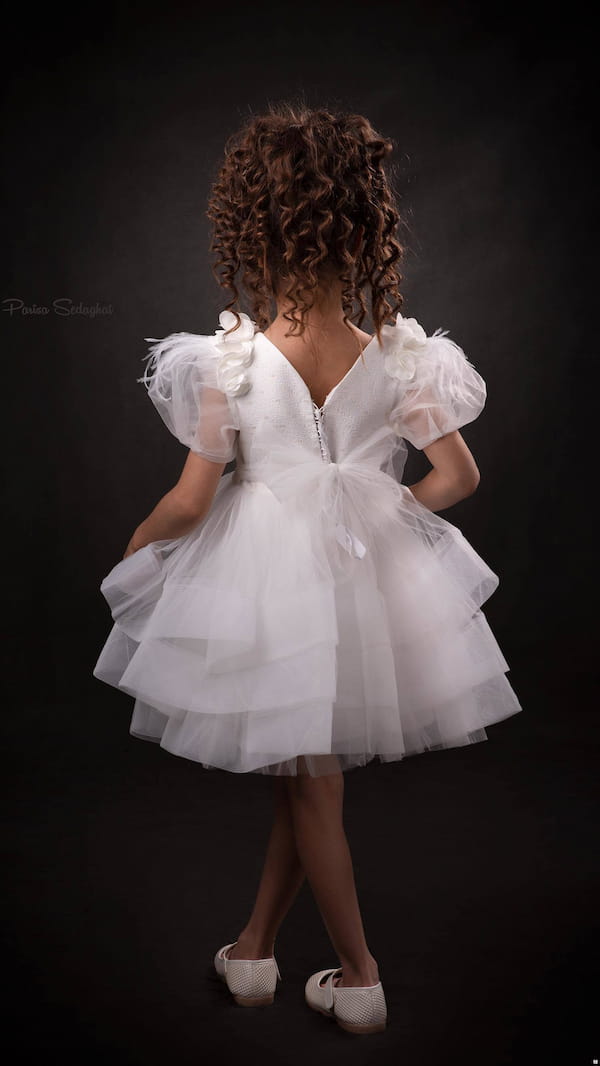 عکس-لباس مجلسی عروسکی دخترانه سفید