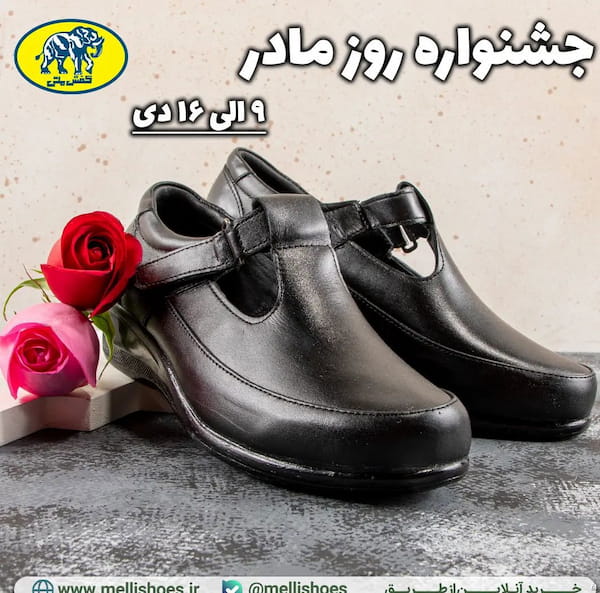 عکس-کفش روزمره زنانه چرم طبیعی کفش ملی مشکی