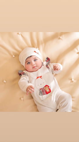 سرهمی نوزادی مخمل سفید