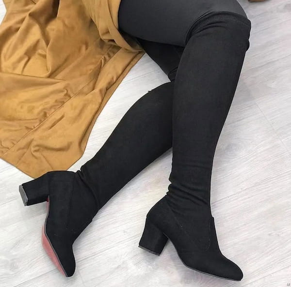 عکس-چکمه جورابی زنانه چرم مصنوعی