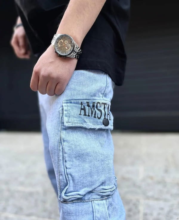 عکس-شلوار جین زنانه شش جیب تک رنگ