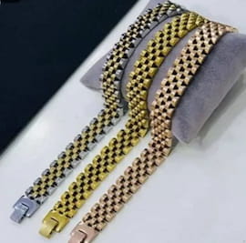 دستبند مردانه استیل نقره ای