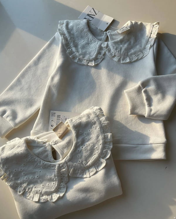 عکس-پیراهن بچگانه جین زارا سفید