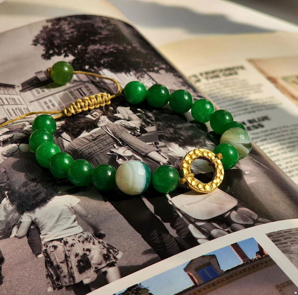 عکس-دستبند زنانه عقیق سبز