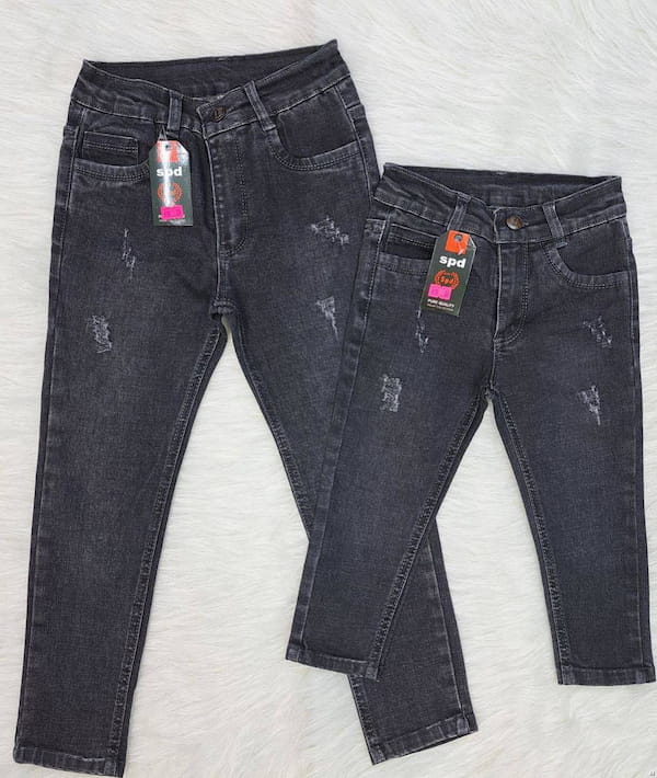 عکس-شلوار جین بچگانه اسپرت زغالی