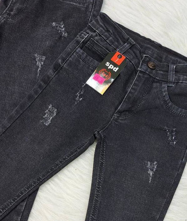 عکس-شلوار جین بچگانه اسپرت زغالی