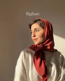 روسری زنانه نخی آجری