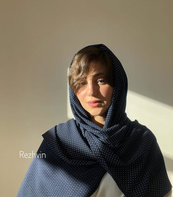 عکس-شال زنانه نخی سرمه ای