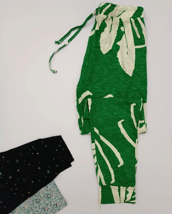 عکس-شلوار نخ پنبه زنانه پلنگی سبز