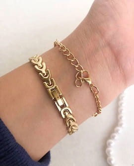 دستبند زنانه استیل طلایی