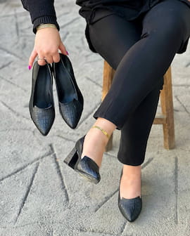 کفش کفش پاشنه دار مجلسی زنانه تک رنگ