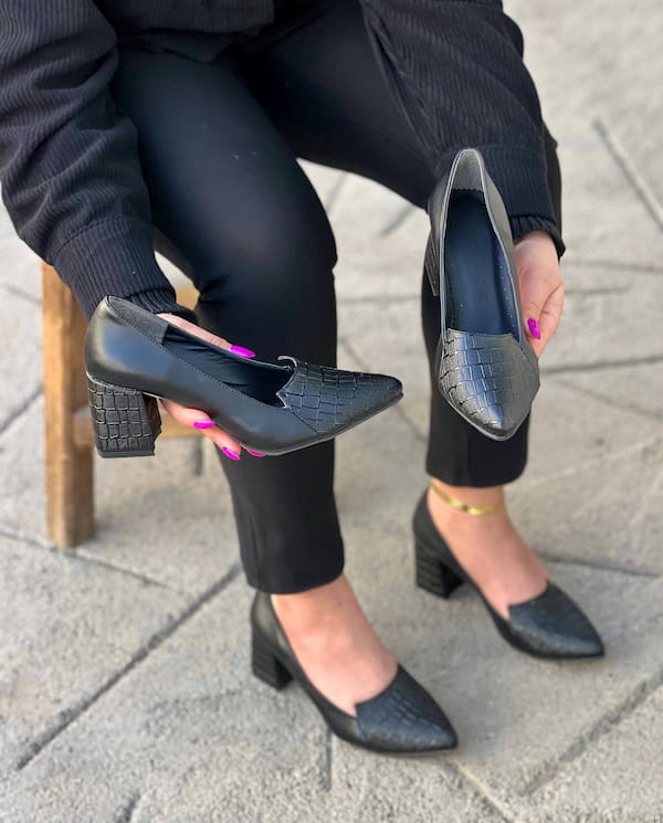 عکس-کفش کفش پاشنه دار مجلسی زنانه تک رنگ