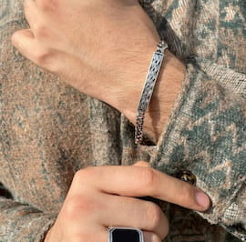 دستبند مردانه نقره