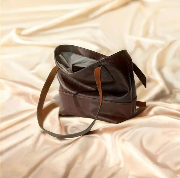 عکس-کیف زنانه چرم طبیعی گاوی قهوه ای