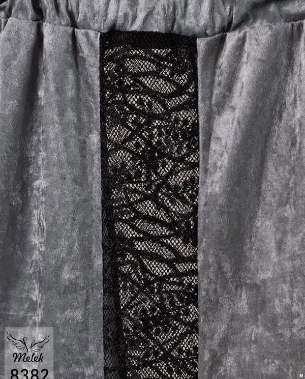 عکس-لباس خواب زنانه مخمل طوسی
