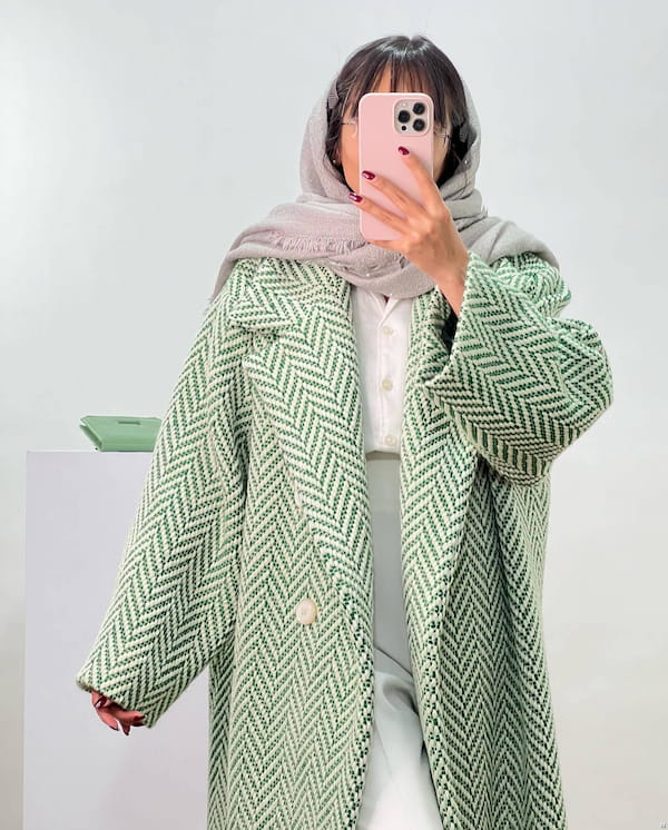 عکس-پالتو استردار زنانه پشمی سبز
