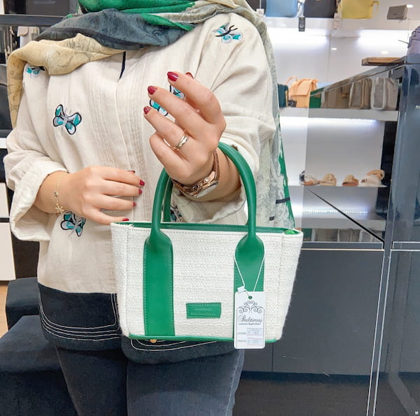 عکس-کیف زنانه چرم مصنوعی سبز