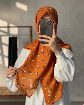 روسری زنانه نخی نارنجی
