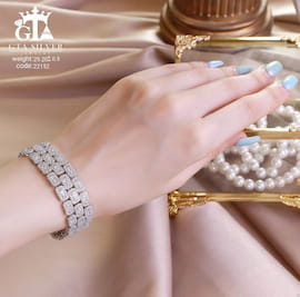 دستبند زنانه نقره سفید