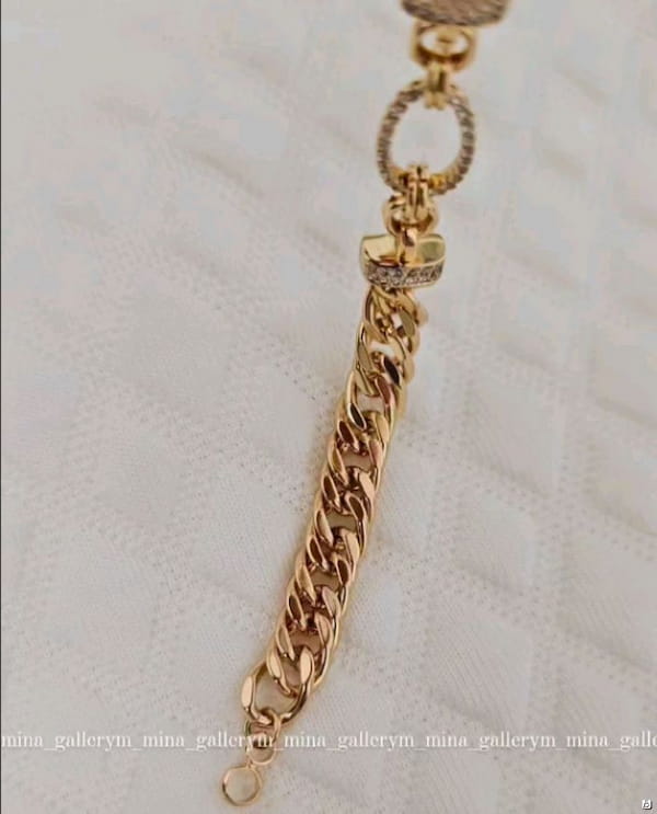 عکس-دستبند زنانه آبکاری طلا ژوپینگ