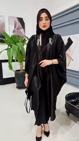 مانتو زنانه ساتن مشکی