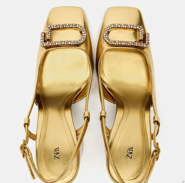 عکس-کفش زنانه زارا طلایی