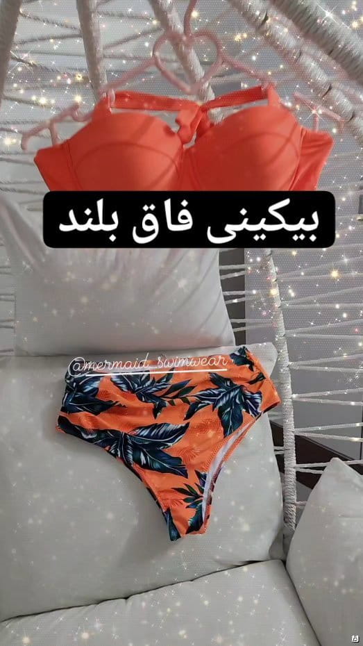 عکس-لباس شنا زنانه پلی استر نارنجی