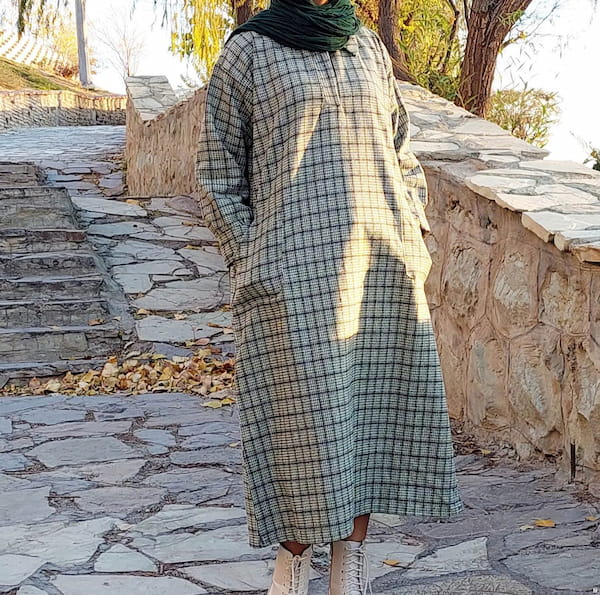 عکس-پیراهن یقه دار زنانه پشمی