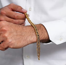دستبند مردانه استیل طلایی