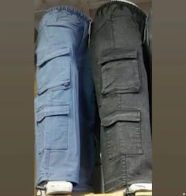 شلوار جین بچگانه کارگو زغالی