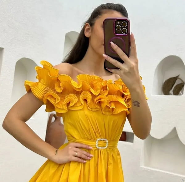 عکس-لباس مجلسی دخترانه زرد