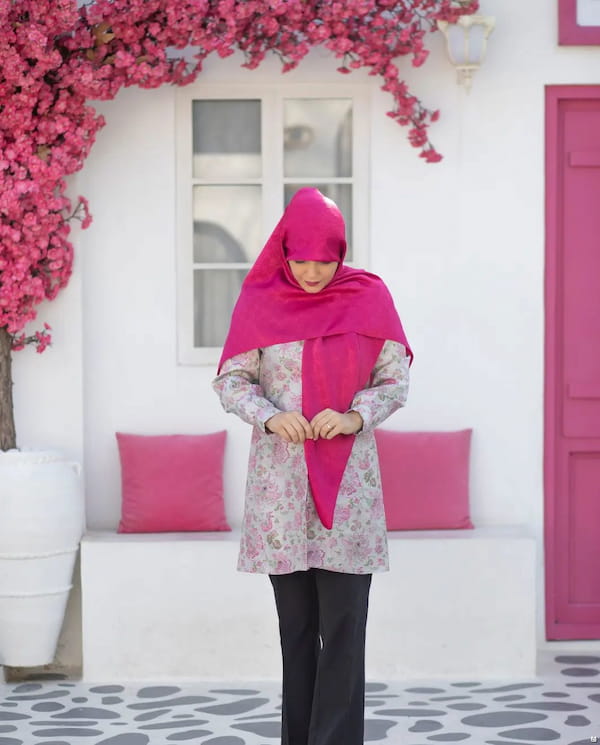 عکس-شال زنانه ژاکارد تک رنگ