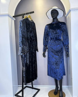 لباس مجلسی زنانه ابر و بادی تک رنگ